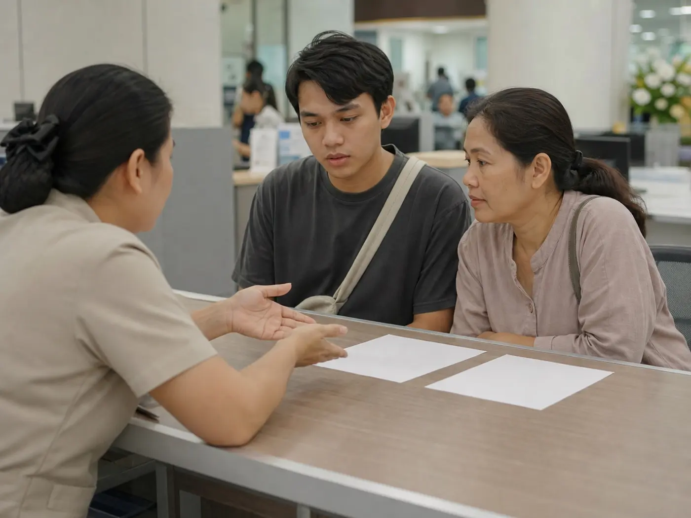 ผู้ดูแลร่วมทางช่วยผู้ใช้บริการติดต่อเจ้าหน้าที่